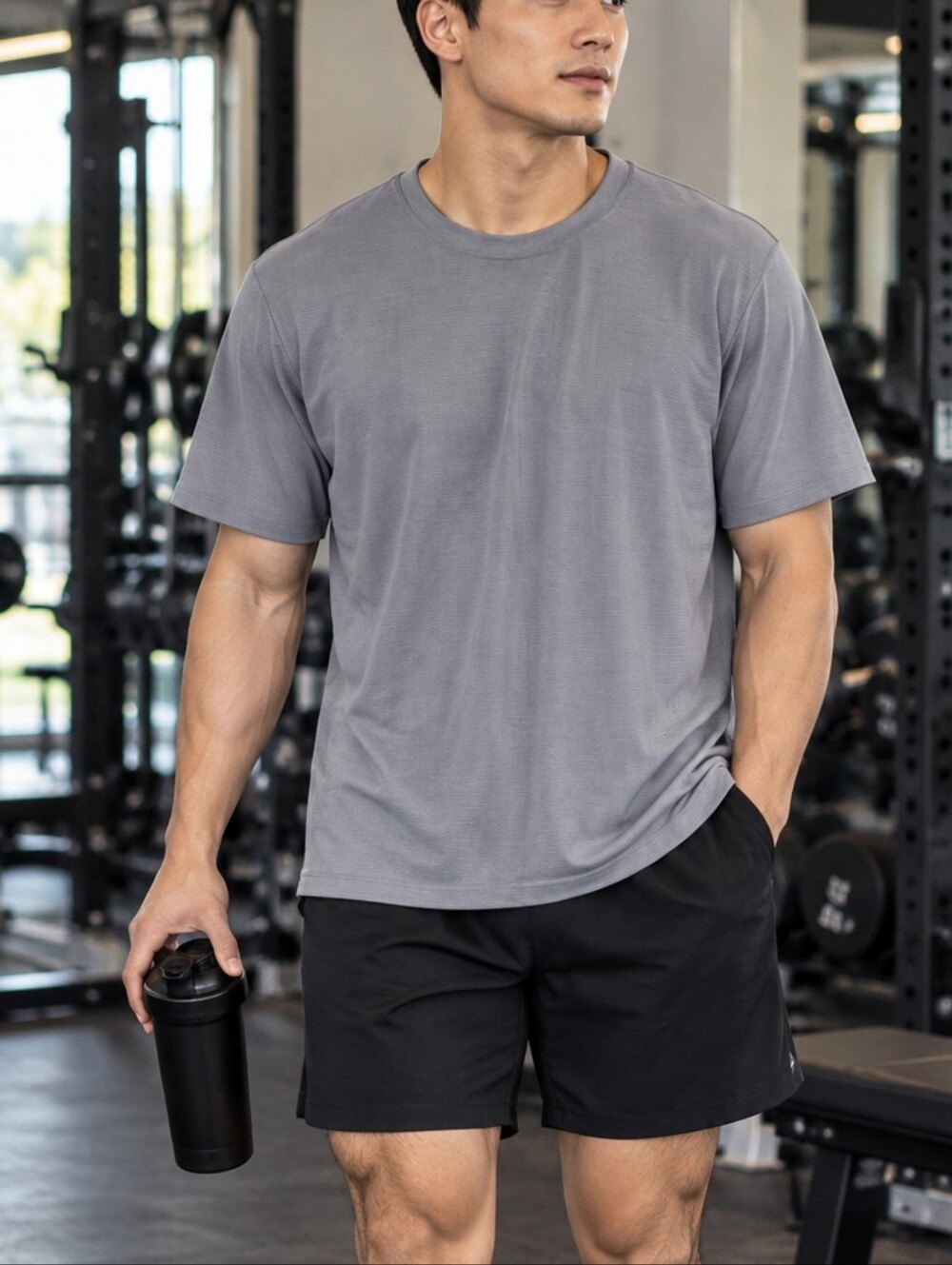 Lululemon Men's Gray Lightweight Athletic Crew Neck T-Shirt Large